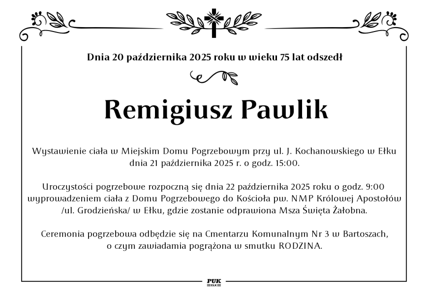 Remigiusz Pawlik - nekrolog